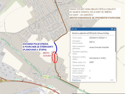 V srpnu se začne budovat cyklostezka Mařatice - Sady