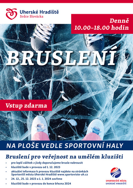 Bruslení na mobilním kluzišti u Sportovní haly