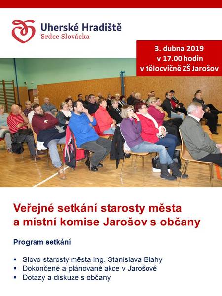 Plakát na setkání se starostou v Jarošově