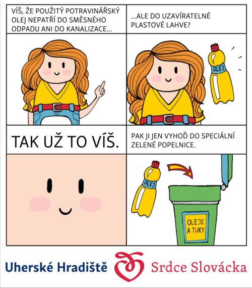 Další nádoby na použité kuchyňské oleje a tuky ve městě.   