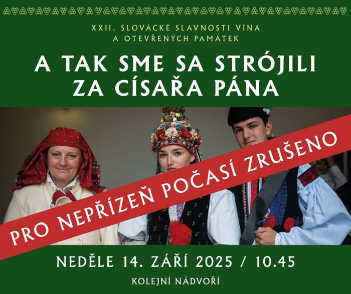 Slovácké slavnosti vína a otevřených památek - změny v nedělním programu