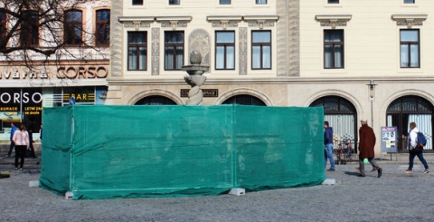 Opravy kašny na Masarykově náměstí