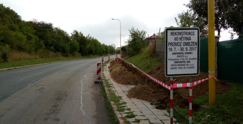 Rekonstrukce veřejného osvětlení na ulici Větrná