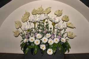 Výzdoba smuteční síně v Mařaticích